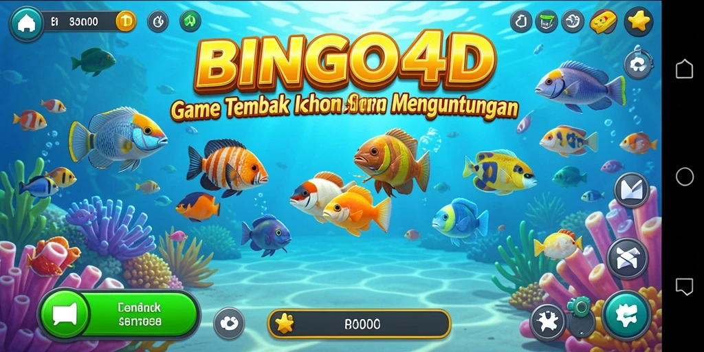 Menampilkan aksi tembak ikan seru dalam BINGO4D.