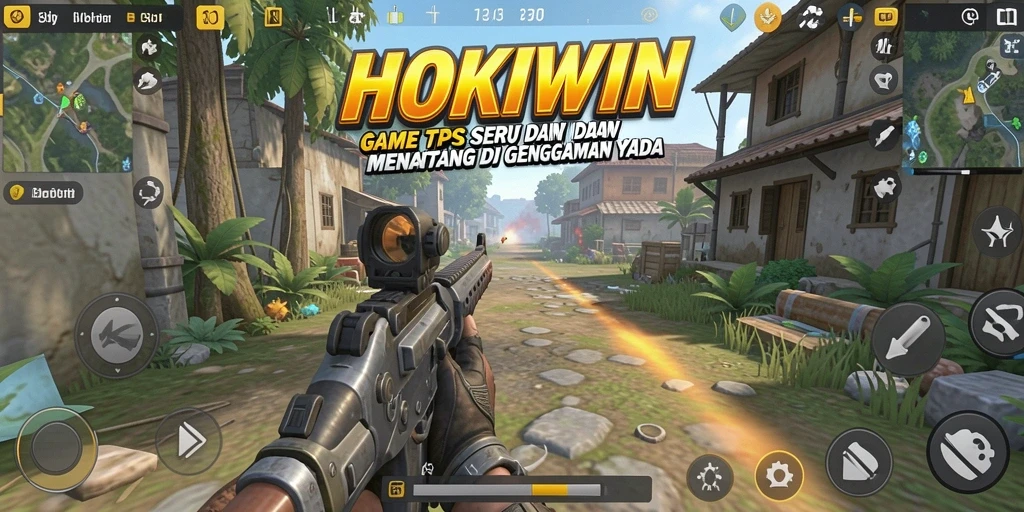 Screenshot gameplay HOKIWIN menampilkan aksi tempur mendebarkan.