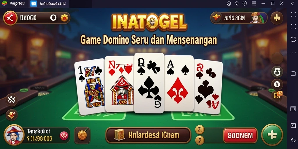 Tampilan gameplay seru di INATOGEL, menyuguhkan aksi Domino yang menghibur.