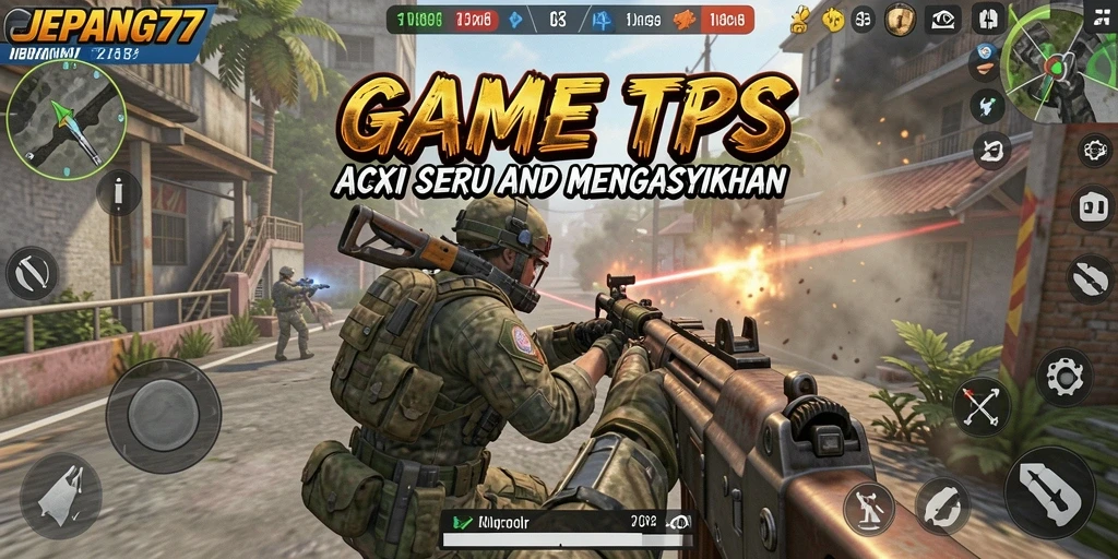 Tampilan seru gameplay JEPANG77 dengan aksi tembak-menembak intens.