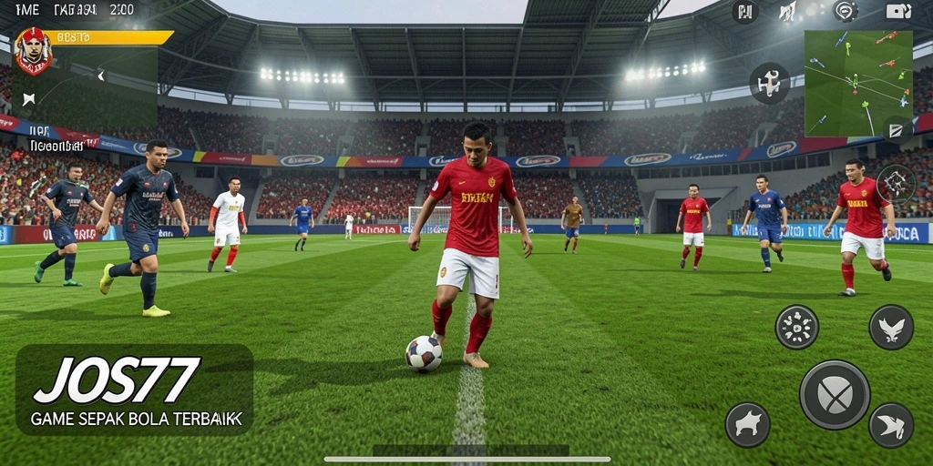 Tampilan gameplay JOS77 dengan pemain yang beraksi di lapangan.