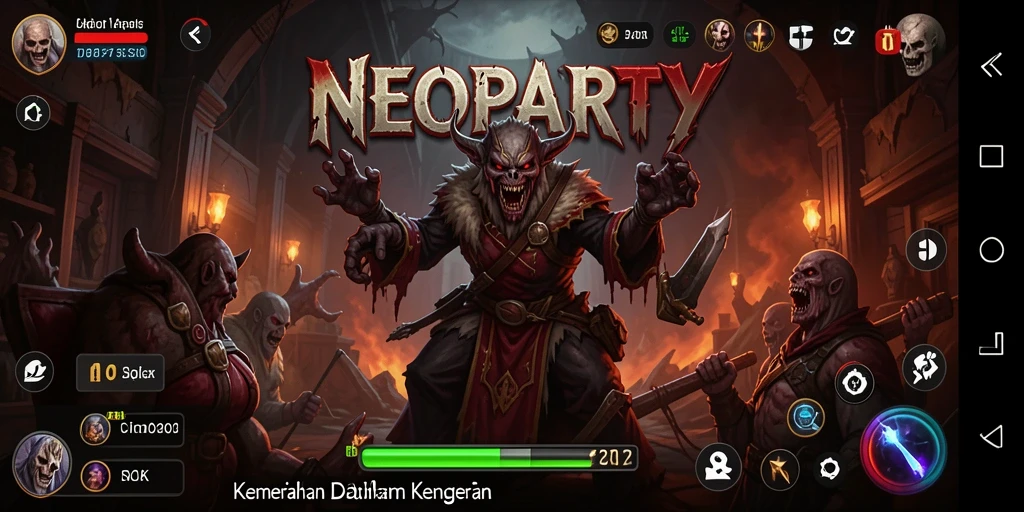 Tangkapan layar gameplay NEOPARTY yang menegangkan dan mendebarkan.