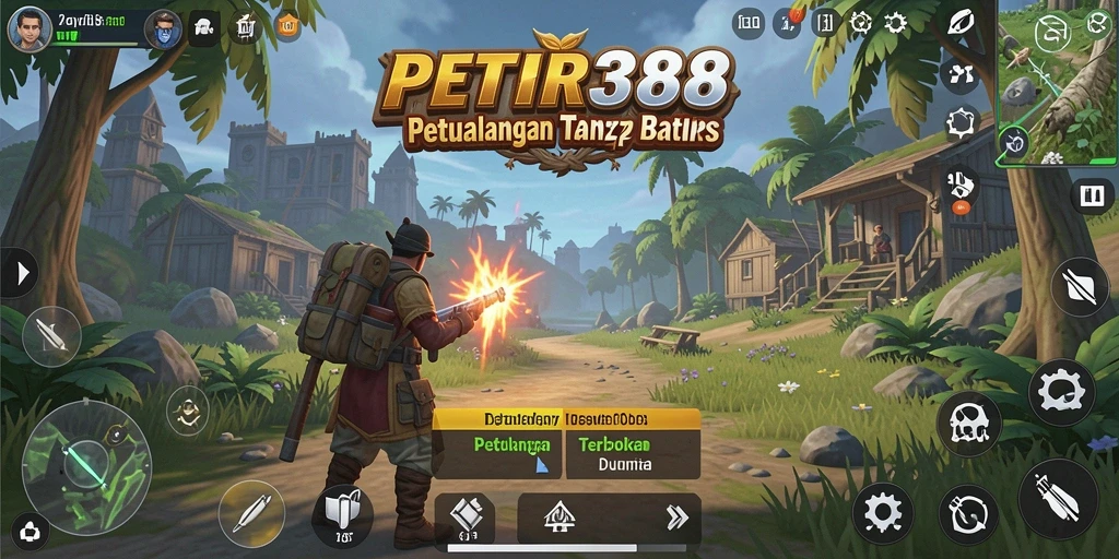 Tangkapan layar dari gameplay PETIR388 yang menampilkan petualangan di dunia terbuka.