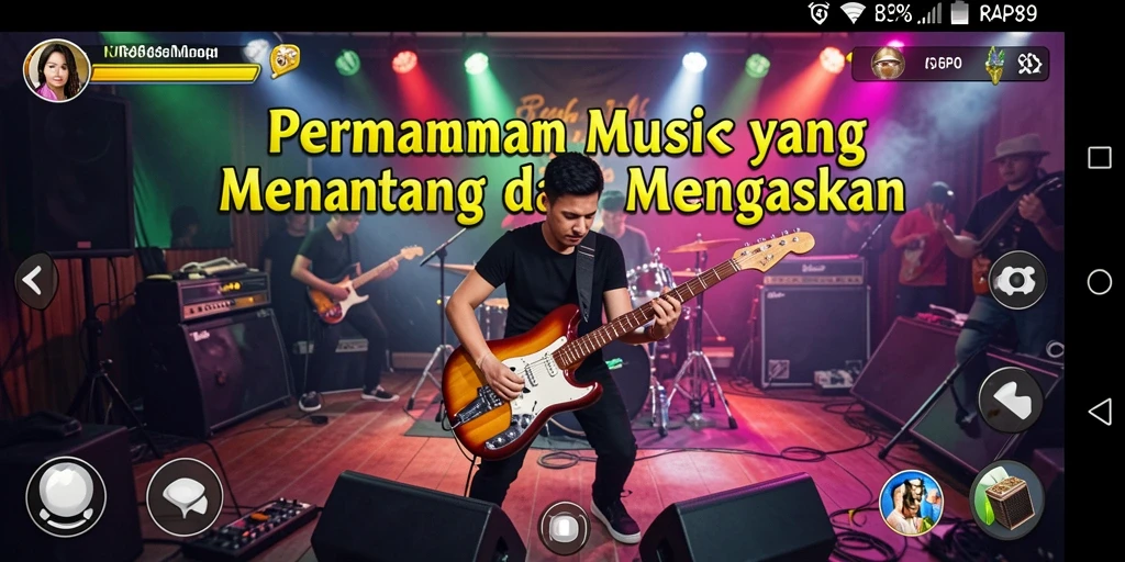Screenshot gameplay RAP89 menampilkan tantangan musik yang seru.