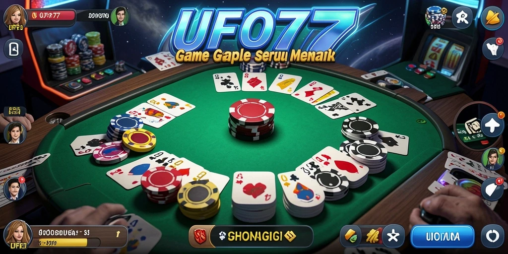 Gameplay UFO77 menampilkan keseruan permainan Gaple yang menarik.